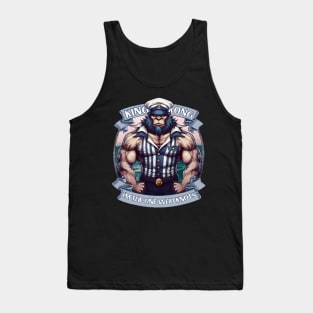 gorilla X sailor | I'M THE ONE WHO KNOTS | navy | monkey captain | king kong | muscle monkey | funny monkey shirt | funny animal tee Tank Top